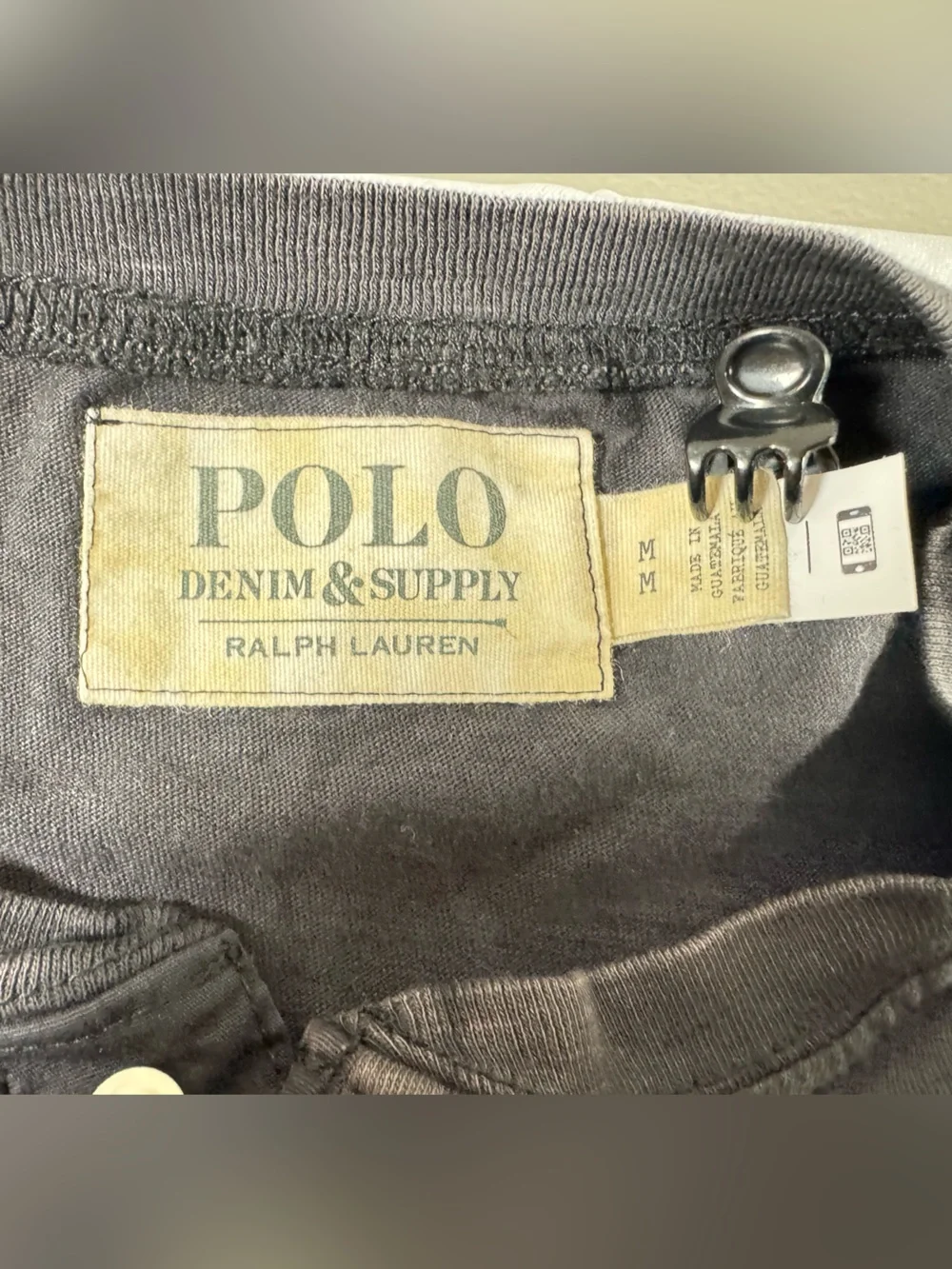 Ralph Lauren Gray Henley Shirt with Red Pony